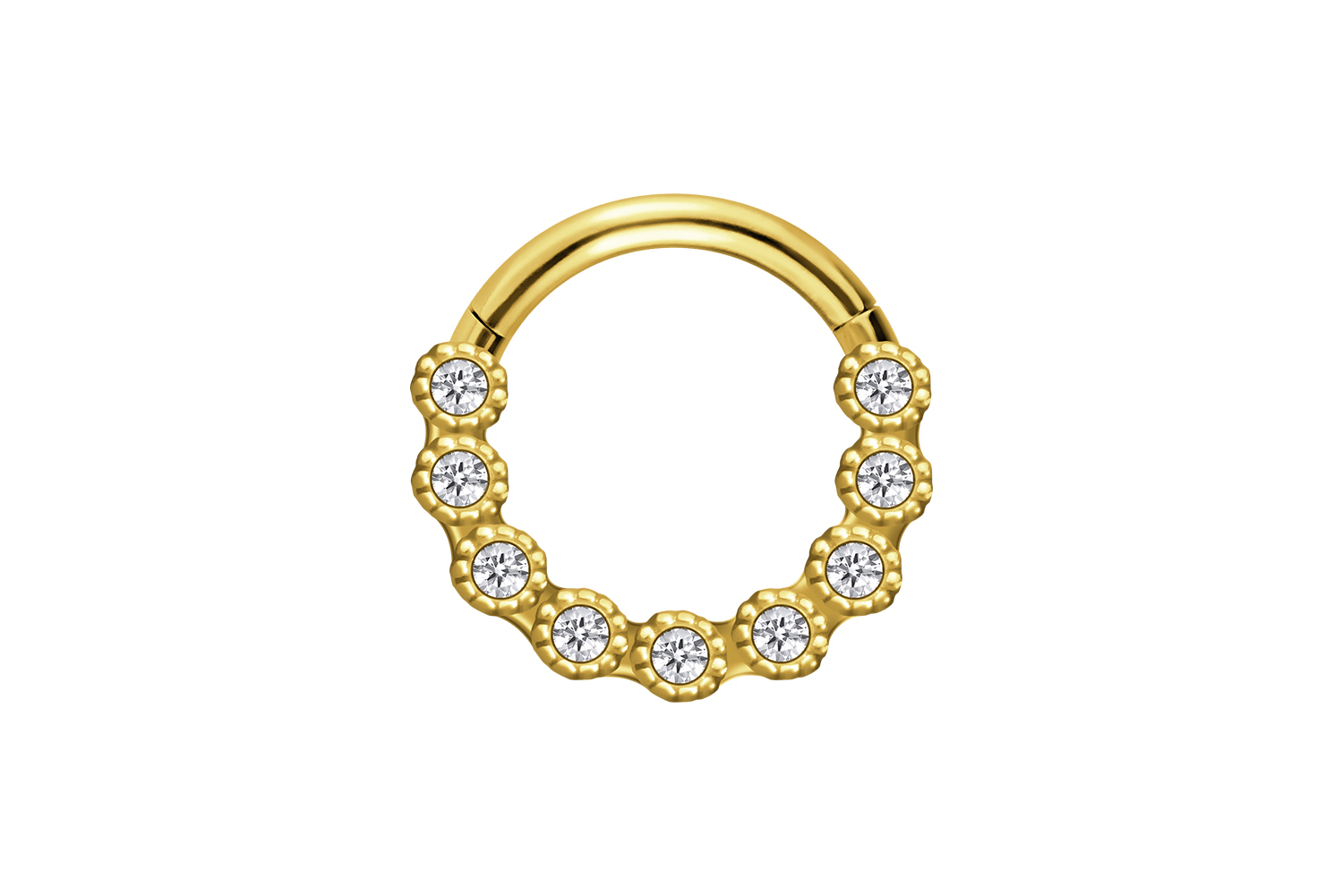 Chirurgenstahl Segmentring Clicker Piercing 9 KRISTALLE